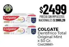Diarco Colgate - dentífrico total original mint oferta