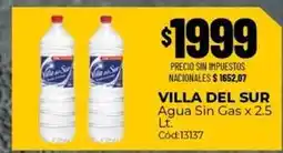 Diarco Villa del sur - agua sin gas x 2.5 lt oferta