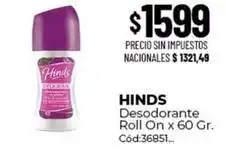 Diarco Hinds - desodorante roll on x 60 gr. cód:36851 oferta