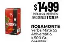Diarco Rosamonte - yerba mate 55 aniversario x 500 gr oferta