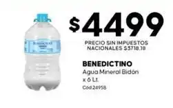 Diarco Benedictino - agua mineral bidón x 6 lt. cod.24958 oferta