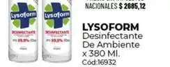 Diarco Lysoform - desinfectante de ambiente x 380 ml. cód:16932 oferta