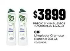 Diarco Cif - limpiador cremoso blanco x 750 gr. cód:25908 oferta