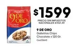 Diarco 9 de oro - galletitas chips chocolate x 120 gr. cod.33693 oferta
