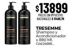 Diarco Tresemmé - shampoo y acondicionador x 880 ml. cód:24668 oferta