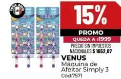 Diarco Venus - máquina de afeitar simply 3 cód:7571 oferta