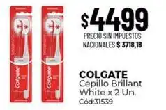 Diarco Colgate - cepillo brillant white x 2 un. cód:31539 oferta