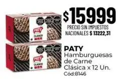 Diarco Paty - hamburguesas de carne clásica x 12 un. cód:8146 oferta
