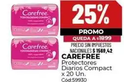 Diarco Carefree - protectores diarios compact x 20 un. cód:59930 oferta