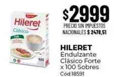Diarco Hileret - endulzante clásico fuerte x 100 sobres cód:18591 oferta