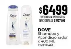 Diarco Dove - shampoo y acondicionador x 400 ml. cód:20461 oferta