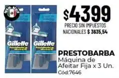 Diarco Gillette - prestobarba máquina de afeitar fija x 3 un. cód:7646 oferta