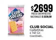 Diarco Club social - galletitas x 141 gr. cód:33461 oferta
