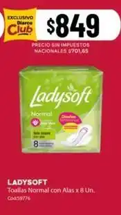 Diarco Ladysoft - toallas normal con alas x 8 un. cód:59776 oferta