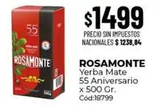 Diarco Rosamonte - yerba mate 55 aniversario x 500 gr. cód:18799 oferta