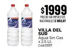 Diarco Villa del sur - agua sin gas x 2.5 lt. cód:13137 oferta