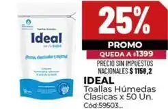 Diarco Ideal - toallas húmedas clásicas x 50 un. cód:59503 oferta