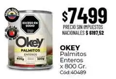 Diarco Okey - palmitos enteros x 800 gr. cód:40489 oferta