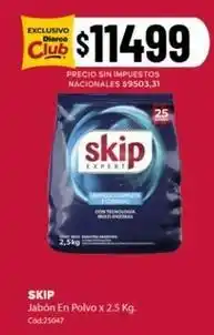 Diarco Skip - jabón en polvo x 2.5 kg. cód:25047 oferta