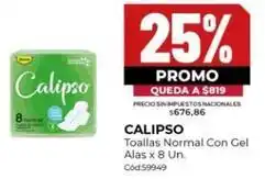 Diarco Calipso - toallas normal con gel alas x 8 un. cód:59949 oferta