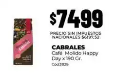 Diarco Cabrales - café molido happy day x 190 gr oferta