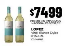 Diarco Lopez - vino blanco dulce x 750 ml. cód:44466 oferta