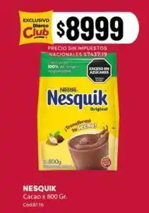 Diarco Nesquik - cacao x 800 gr. cód:8116 oferta