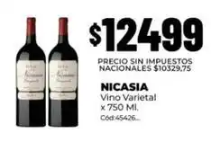 Diarco Nicasia - vino varietal x 750 ml. cód:45426 oferta