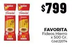 Diarco Favorita - fideos hierro x 500 gr. cód:22074 oferta