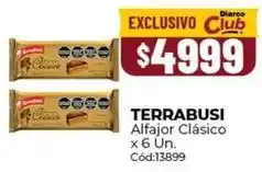 Diarco Terrabusi - alfajor clásico x 6 un. cód:13899 oferta