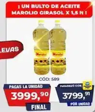 Maxiconsumo Marolio - aceite girasol x 1,5 lt oferta