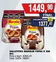 Maxiconsumo Marolio - galletitas pepas x 350 grs oferta
