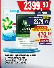 Maxiconsumo Ariel - jabon liquido ropa oferta