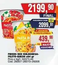 Maxiconsumo Fideos box bolognesa-fileto-queso oferta