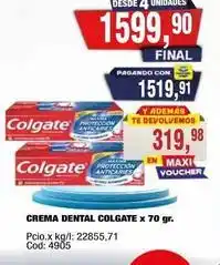 Maxiconsumo Colgate - crema dental colgate x 70 gr. cod: 4905 oferta