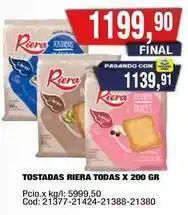 Maxiconsumo Riera - tostadas x 200 gr oferta