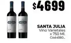 Diarco Santa julia - vino varietales x 750 ml. cód:4560 oferta