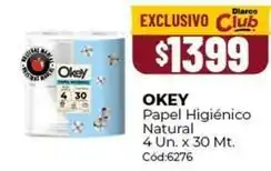 Diarco Okey - papel higi0991enico natural 4 un. x 30 mt. c0993d:6276 oferta