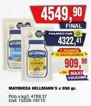 Maxiconsumo Hellmann's - mayonesa x 950 gr oferta