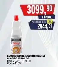 Maxiconsumo Hileret - edulcorante liquido clasico x 500 cc oferta