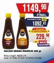Maxiconsumo Marolio - salsas varias 285 gr oferta