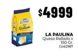 La paulina - queso rallado x 150 gr. cód:2987