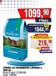 Maxiconsumo La tranquera - yerba la tranquera liviana x 500 gr oferta