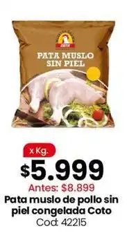 Coto Coto - pata muslo de pollo sin piel congelada oferta