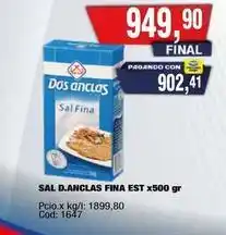 Maxiconsumo Dos anclas - sal d.anclas fina est x500 gr oferta
