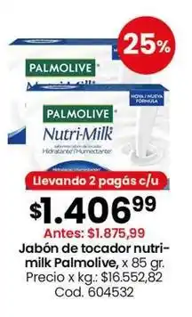 Coto Palmolive - jabón de tocador nutri-milk oferta