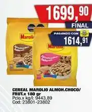 Maxiconsumo Marolio - cereal marolio almoh.choco/frut.x 180 gr oferta