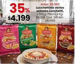 Coto Lucchettinis - luchettinis varios sabores, x 500 g oferta