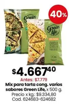 Coto Green life - mix para tarta cong. varios sabores oferta