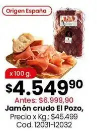 Coto Origen - jamón crudo el pozo oferta
